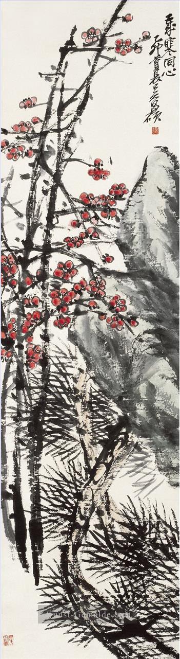 Wu cangshuo plum im Winter alte China Tinte Ölgemälde